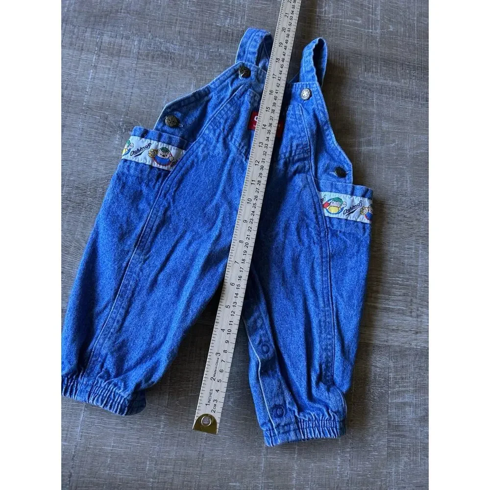 Vintage OshKosh B’Gosh Baby 3-6M Bubble Romper Overalls Baseball Bears USA